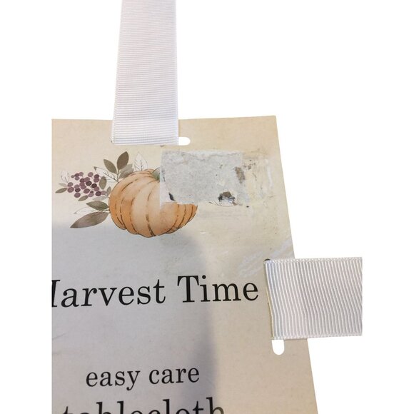 Harvest Time Autumnal Tablecloth 60" x 84" Pumpkins Leaves Easy Care - Picture 2 of 5